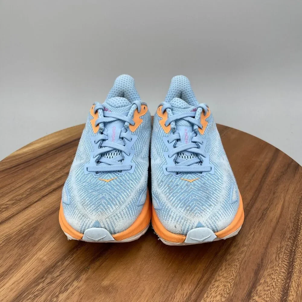 Hoka One One Clifton 9 Shoes Womens Size 6 B Blue Running Comfort Walking